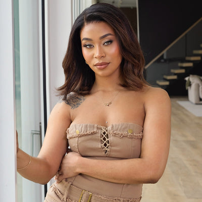 Ombre Brown Colored Montahna Bob 6x5 Wear And Go Glueless Lace Wig