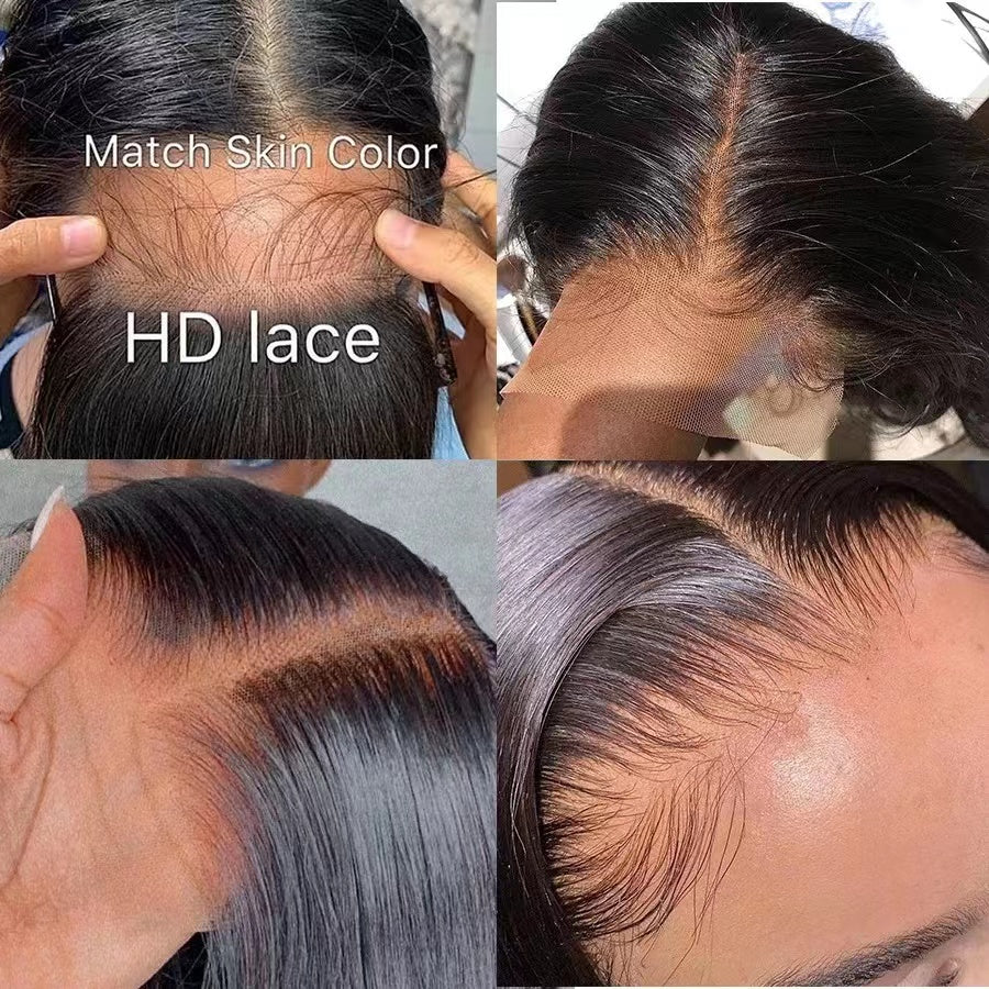 Dachic Hair 13x4 HD Full Frontal Lace Front Human Hair Wigs Brazilian Deep Wave Lace Frontal Wigs 180% 200%Density