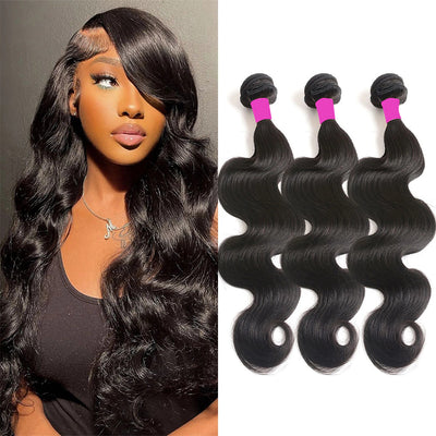 Dachic Hair Body Wave 3 Bundles Remy Brazilian Human Hair Bundles Natural Color Hair Extensions