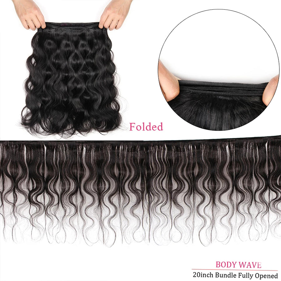 Dachic Hair Body Wave 3 Bundles Remy Brazilian Human Hair Bundles Natural Color Hair Extensions