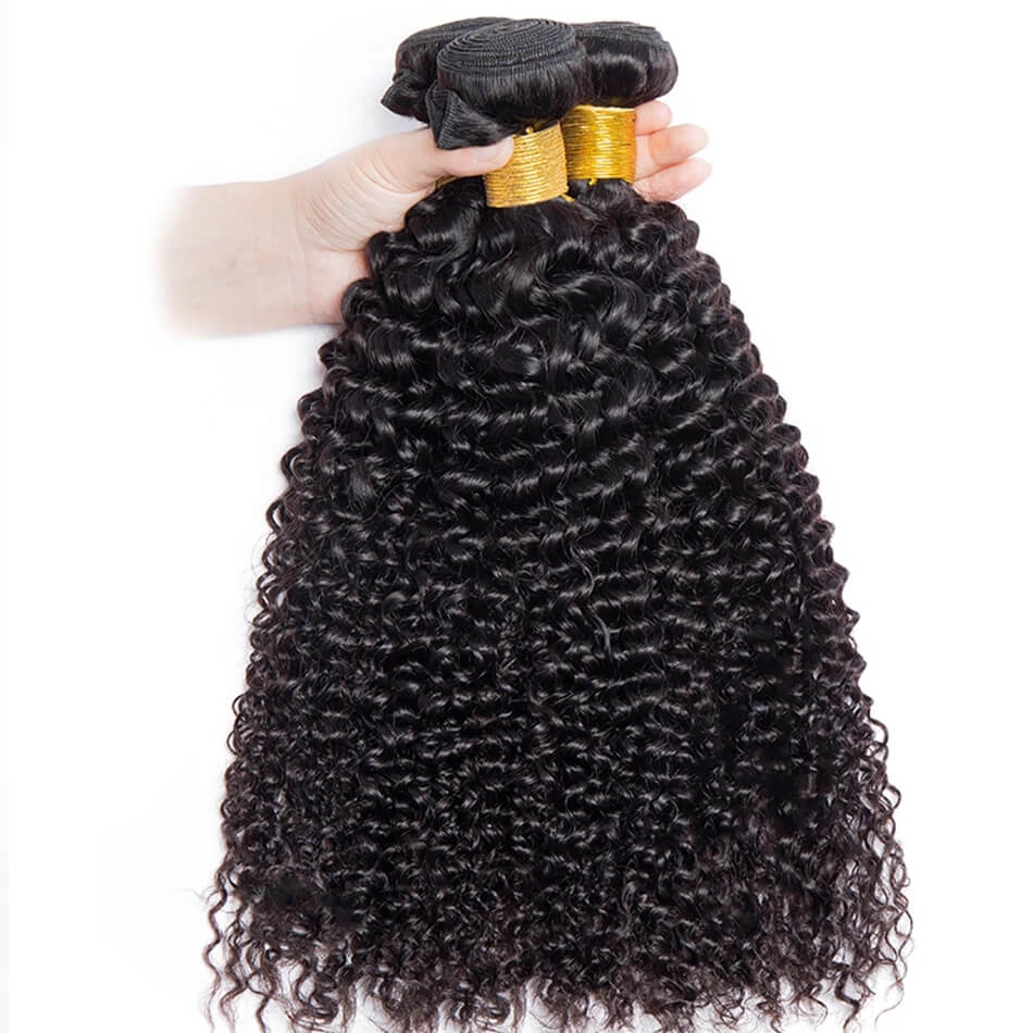 Dachic Hair Malaysian Jerry Curly 4 Bundles Human Hair Weave Remy Hair Weft Weaving Extensions