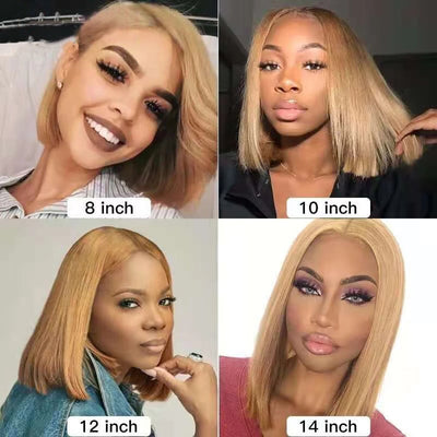 Dachic Hair Bob Water Wave Wigs 1B/30 Colored Human Hair 4x4 13x4 lace Frontal Closure Wig