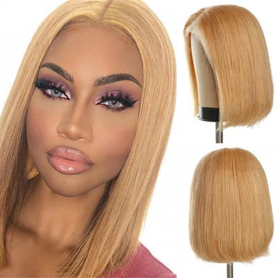 Dachic Hair Bob Water Wave Wigs 1B/30 Colored Human Hair 4x4 13x4 lace Frontal Closure Wig