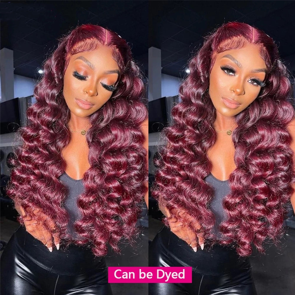 Dachic Hair 13x4 Lace Front Human Hair Wigs Brazilian Loose Deep Wave Frontal Wigs 180% 200% Density