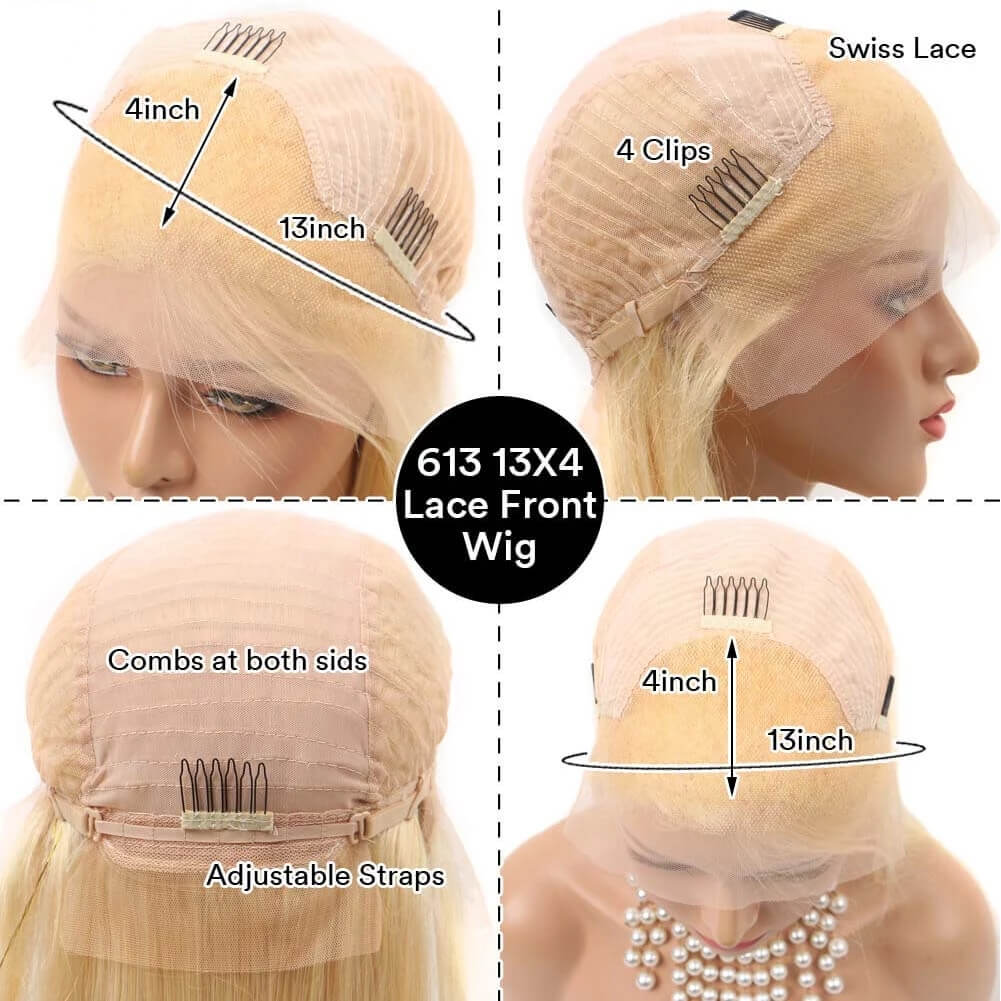 No.24 Dachic Hair #613 Blonde Short Bob 13x4 Lace Front Human Hair Wigs Brazilian Straight Wigs