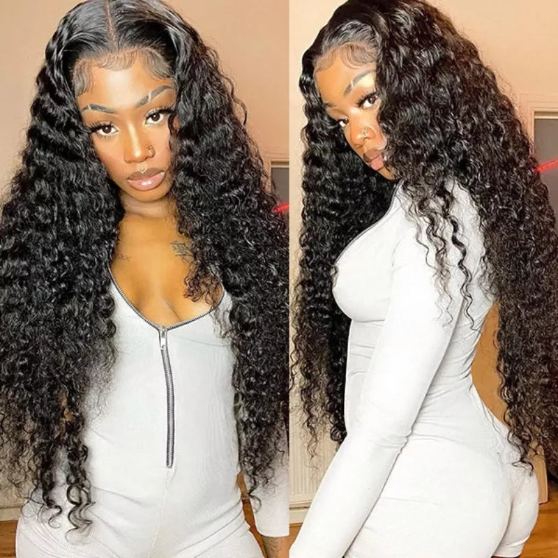 No.18 Dachic Hair Deep Wave 13X4 Lace Frontal Wig Brazilian Lace Front Wig Human Hair