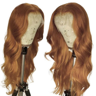 Dachic Hair Ginger Blonde Colored 13x6 HD Lace Front Human Hair Wigs Body Wave Frontal Wigs 180%