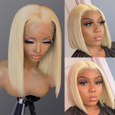 No.6 Dachic Hair #613 Blonde 13x4 Lace Frontal Wig Bone Straight Brazilian Virgin Hair