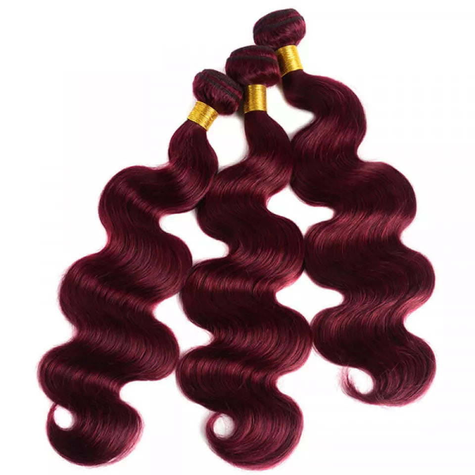 Dachic Hair 99J Body Wave Bundles With 13x4 13x6 4x4 5x5 Lace Frontal Closure Human Hair Brazilian Remy Red Hair