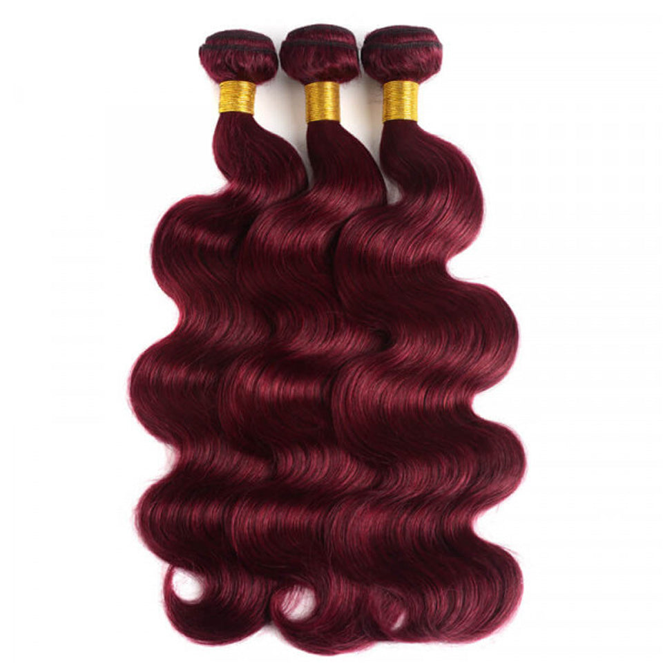 Dachic Hair 99J Body Wave Bundles With 13x4 13x6 4x4 5x5 Lace Frontal Closure Human Hair Brazilian Remy Red Hair