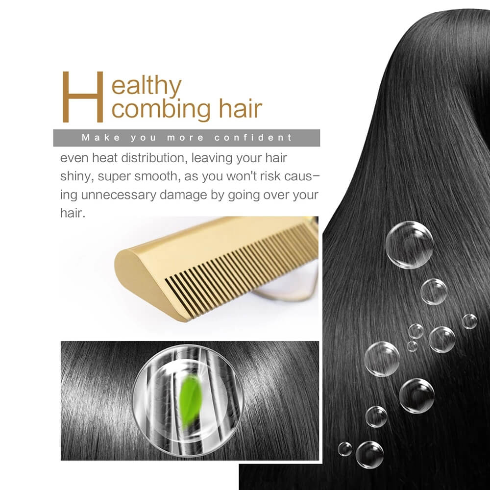 Dachic Hair 2 in 1 Hot Comb Hair Straightener Flat Irons Straightening Brush Heating Comb Hair Straight Styler Hair Curler