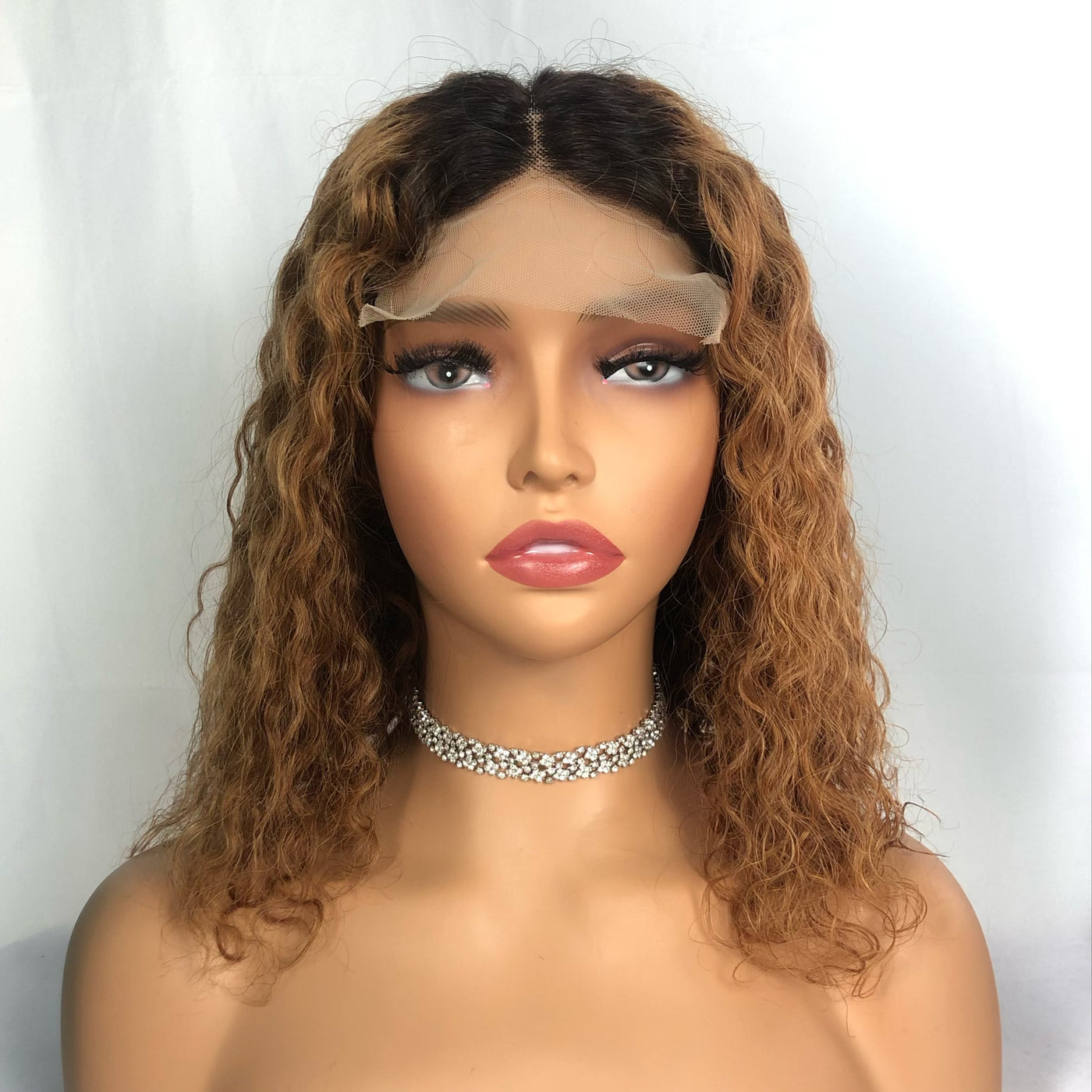 Dachic Hair Bob Water Wave Wigs 1B/30 Colored Human Hair 4x4 13x4 lace Frontal Closure Wig