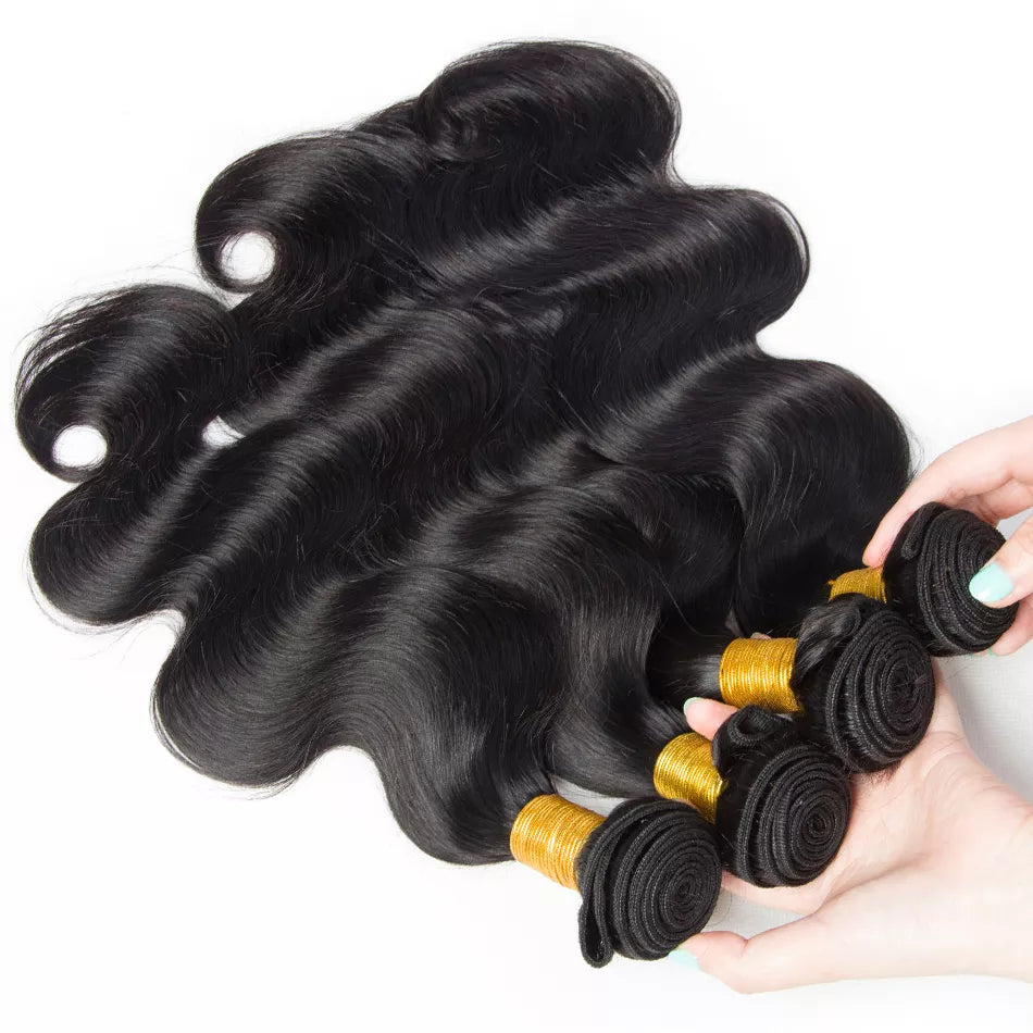 Dachic Hair Body Wave 4 Bundles With Frontal 13x4 4x4 HD Lace Closure Brazilian Human Hair