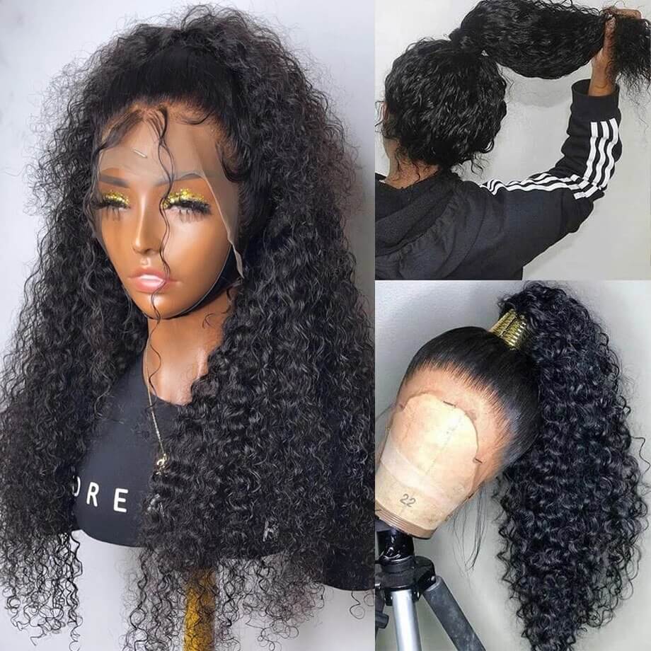 Dachic Hair 360 Lace Frontal Human Hair Wigs Pre Plucked Lace Front Curly Human Hair Wigs