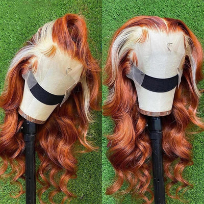 Dachic Hair Ginger 613 13x4 Lace Front Wig Body Wave Ombre Blonde Human Hair Wigs