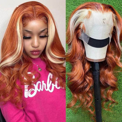 Dachic Hair Ginger 613 13x4 Lace Front Wig Body Wave Ombre Blonde Human Hair Wigs