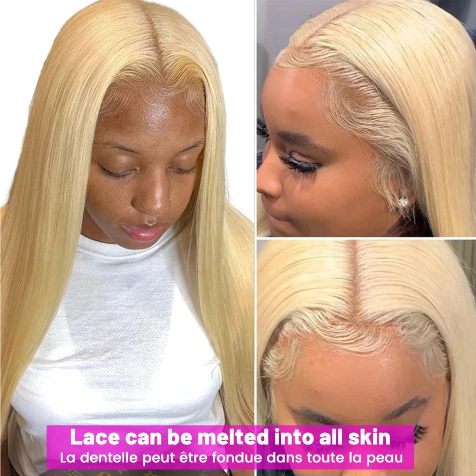 No.6 Dachic Hair #613 Blonde 13x4 Lace Frontal Wig Bone Straight Brazilian Virgin Hair