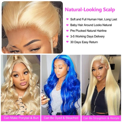 Dachic Hair #613 Blonde 13x4 Lace Frontal Wig Body Wave Brazilian Virgin Hair