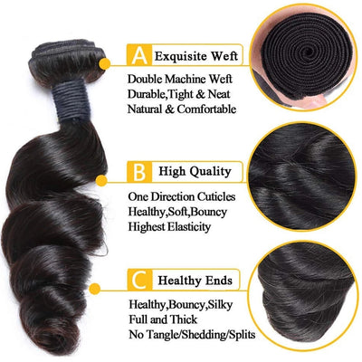 Dachic Hair 13x4 13x6 4x4 5x5 Lace Frontal Closure With Loose Wave Human Hair Bundles Brazilian Hair Weave Bundles