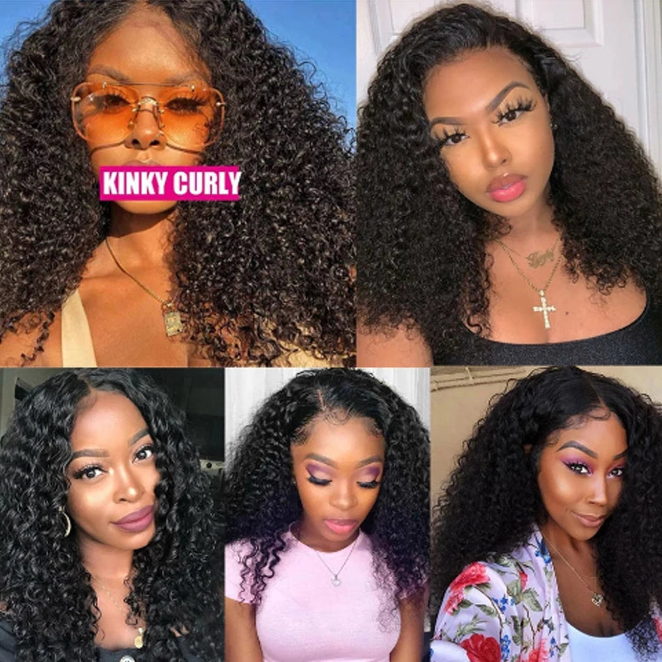 Dachic Hair Kinky Curly 3 Bundles with 13x4 4x4 5x5 Lace Closure Fronatl Brazilian Human Hair Bundles with Closure Remy Curly Hair