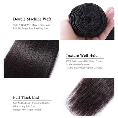 Dachic Hair Straight Hair Extension Human Hair Bundles 1 Piece Hair Weaves Nature Color