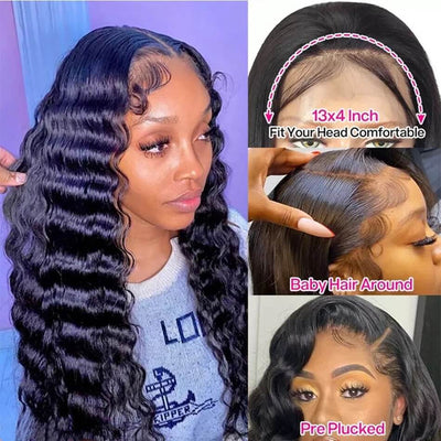 Dachic Hair 13x4 Lace Front Human Hair Wigs Brazilian Loose Deep Wave Frontal Wigs 180% 200% Density