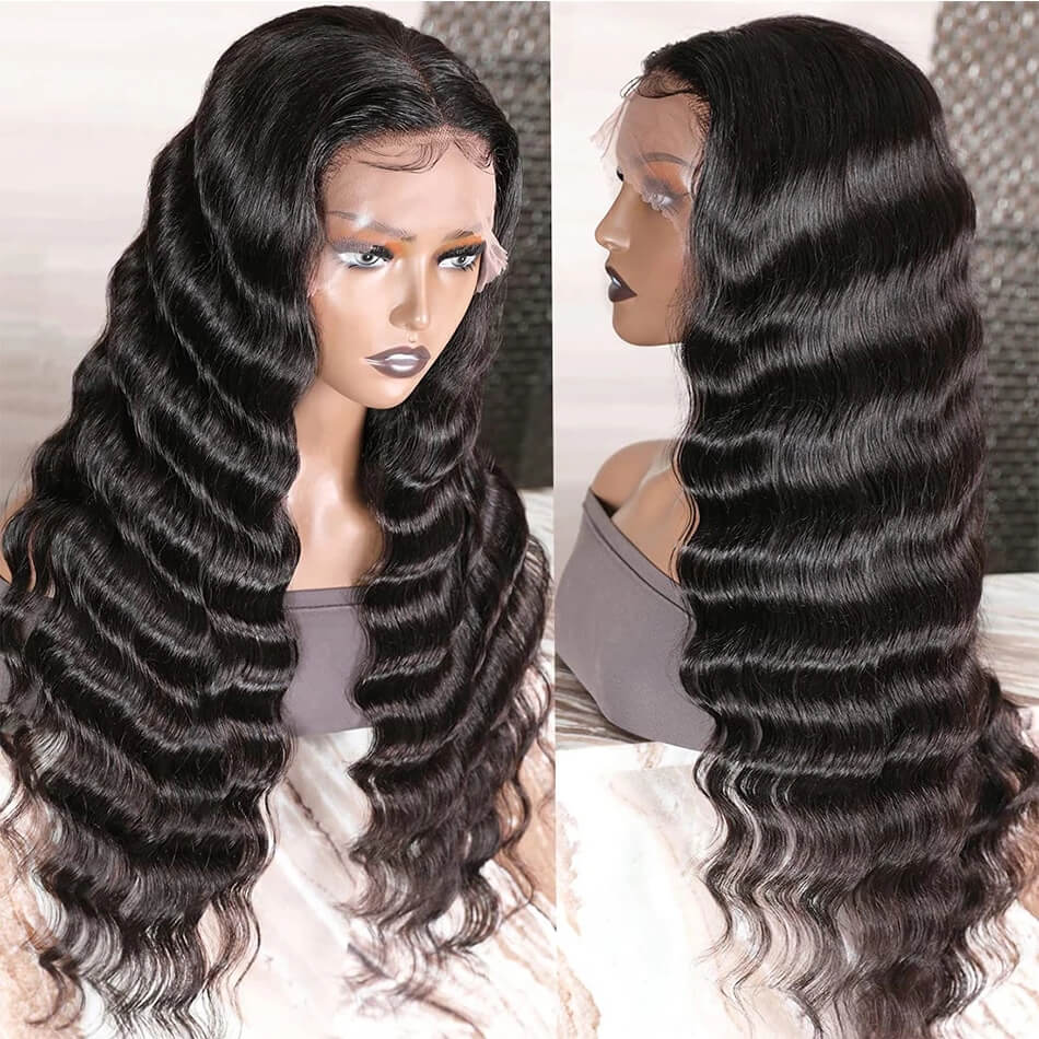 Dachic Hair 13x4 Lace Front Human Hair Wigs Brazilian Loose Deep Wave Frontal Wigs 180% 200% Density