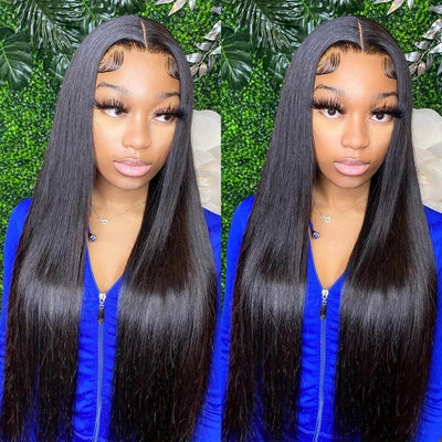 No.48 Dachic Hair Mid Length Bone Straight Human Hair 13x4/4x4 Lace Front Closure Wig Brazilian Hair