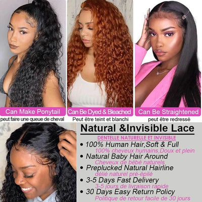 Dachic Hair 13x6 Lace Front Human Hair Wigs Brazilian Water Wave Frontal Wigs