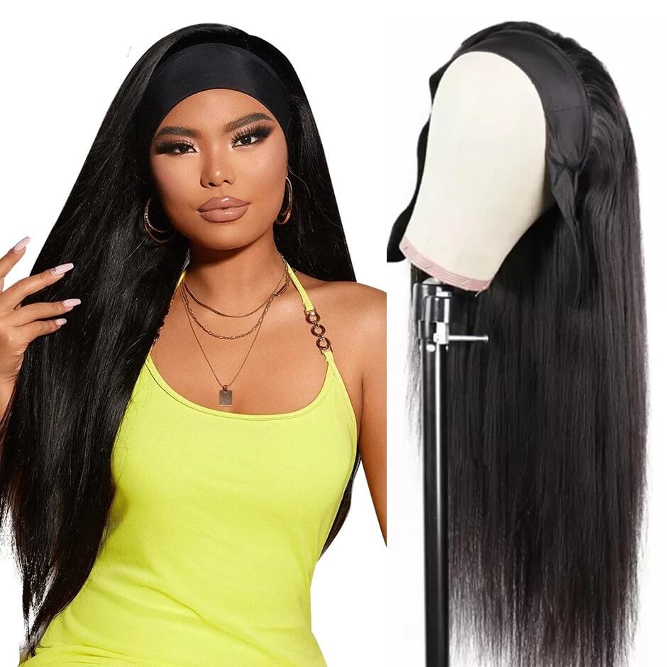 Dachic Hair Straight Headband Wigs Human Hair For Women