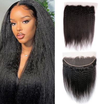 Dachic Hair Yaki 4x4 5x5 13x4 HD Lace Frontal Kinky Straight Closure with Baby Hair Human Hair Pre Plucked