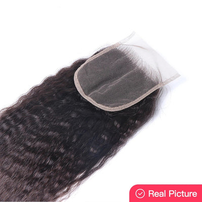 Dachic Hair Yaki 4x4 5x5 13x4 HD Lace Frontal Kinky Straight Closure with Baby Hair Human Hair Pre Plucked