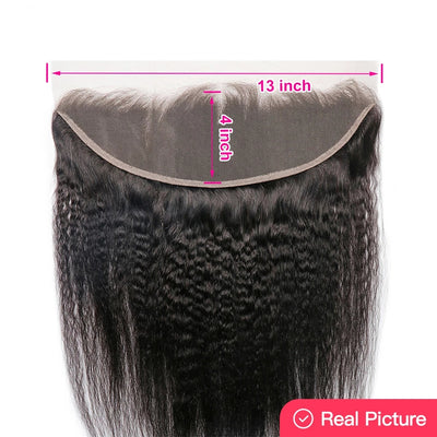 Dachic Hair Yaki 4x4 5x5 13x4 HD Lace Frontal Kinky Straight Closure with Baby Hair Human Hair Pre Plucked