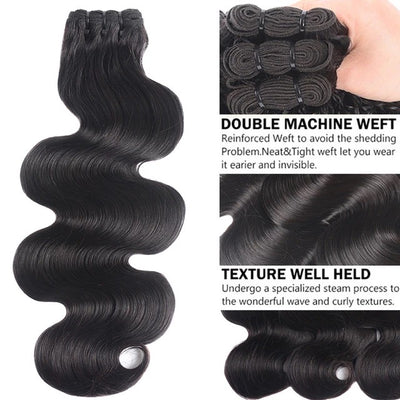 Dachic Hair Super Double Drawn Bundles Body Wave With 13x4 4x4 HD Lace Frontal Closure Virgin Hair Brazilian Hair