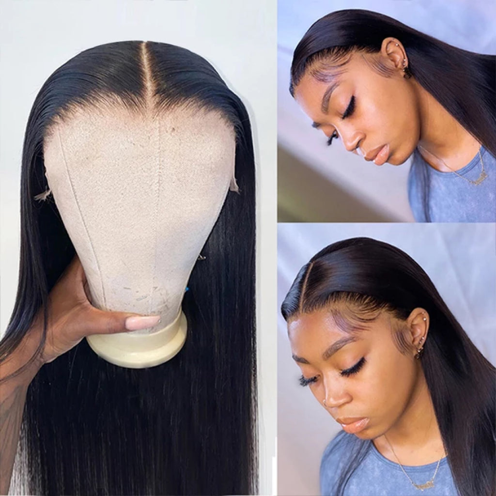 Dachic Hair 13x4 HD Full Frontal Lace Front Human Hair Wigs Brazilian Bone Straight Lace Frontal Wigs 180% 200% Density